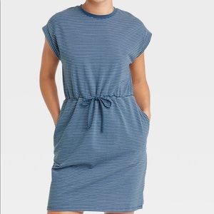 “A new day”blue striped dress